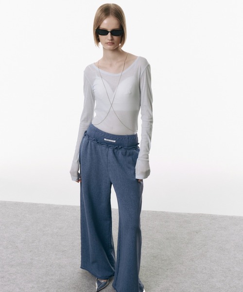 JOSE MOON（ジョゼムーン）の「PIGMENT SWEAT PANTS/ピグメントスウェットパンツ（スウェットパンツ・レディース・ブルー/チャコールグレー/グレー・38/36）」の9枚目の写真