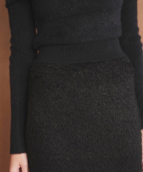 LANTINAM(ランティナム)の「Lace Docking Knit Skirt-レースドッキングニットスカート(スカート・レディース・ホワイト/ブラック・FREE)」の8枚目の写真