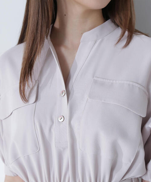 NATURAL BEAUTY BASIC（ナチュラルビューティーベーシック）の「◇ダブルポケットフォルムワンピース（ワンピース・レディース・チャコールグレー/ライトグリーン/ベージュ・SMALL/MEDIUM/P/S）」の18枚目の写真