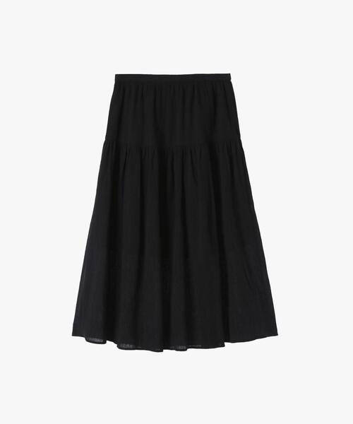 To b. by agnes b.(トゥービーバイアニエスベー)の「コットンクレープスカート(スカート・レディース・ブラック・36/38/40)」の2枚目の写真