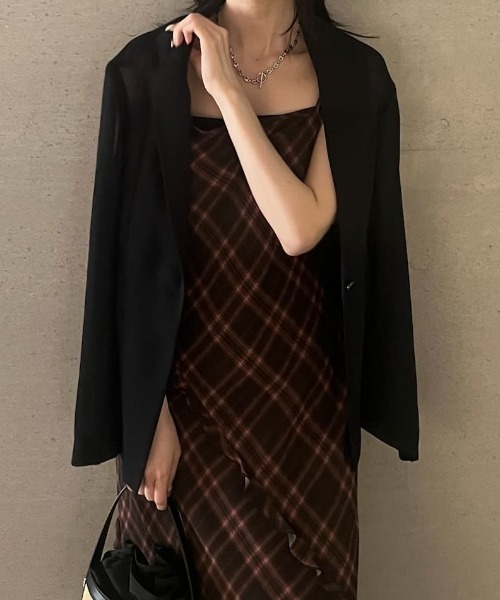 FRAY I.D（フレイアイディー）の「ワンボタンカラミジャケット（その他アウター・レディース・ブラック/アイボリー/ベージュ・1/0）」の3枚目の写真