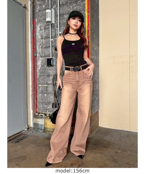 EGOIST（エゴイスト）の「ロゴ刺繍キャミトップ（キャミソール・レディース・ブラック/ダークグレー/ホワイト・FREE）」の8枚目の写真