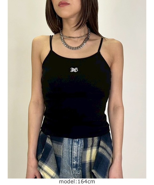 EGOIST（エゴイスト）の「ロゴ刺繍キャミトップ（キャミソール・レディース・ブラック/ダークグレー/ホワイト・FREE）」の17枚目の写真