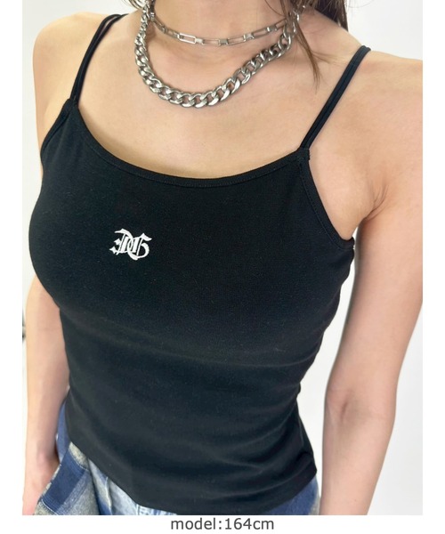 EGOIST（エゴイスト）の「ロゴ刺繍キャミトップ（キャミソール・レディース・ブラック/ダークグレー/ホワイト・FREE）」の20枚目の写真