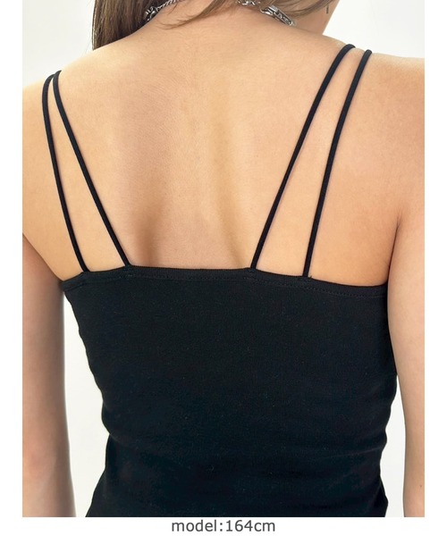 EGOIST（エゴイスト）の「ロゴ刺繍キャミトップ（キャミソール・レディース・ブラック/ダークグレー/ホワイト・FREE）」の21枚目の写真