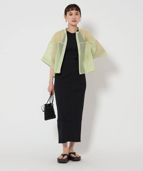 ブラウス シャツ シアー コードレーン ハーフスリーブ シャツ レディース UNITED ARROWS green label relaxing｜シアー コードレーン