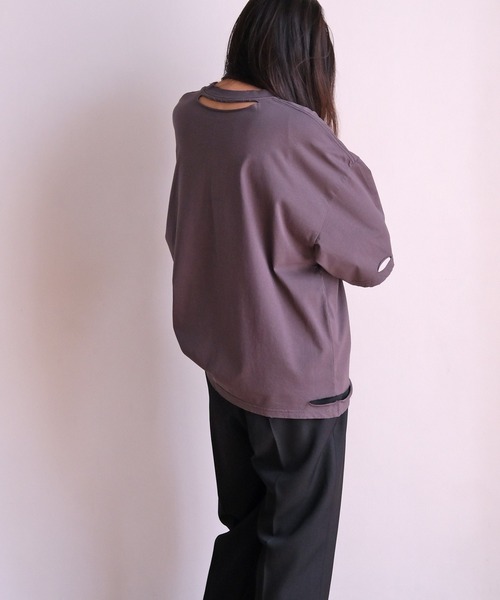 AKTE（アクテ）の「シャビーシックTシャツ（Tシャツ/カットソー・レディース・ホワイト/グレー・FREE）」の8枚目の写真