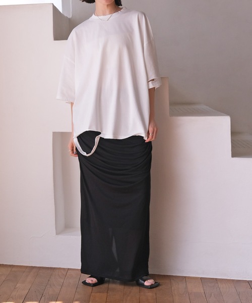 AKTE（アクテ）の「シャビーシックTシャツ（Tシャツ/カットソー・レディース・ホワイト/グレー・FREE）」の11枚目の写真