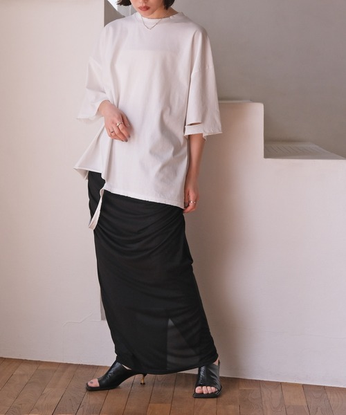 AKTE（アクテ）の「シャビーシックTシャツ（Tシャツ/カットソー・レディース・ホワイト/グレー・FREE）」の14枚目の写真