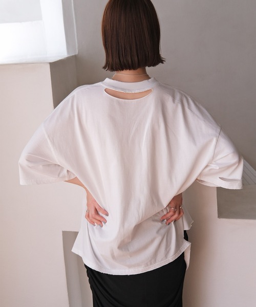 AKTE（アクテ）の「シャビーシックTシャツ（Tシャツ/カットソー・レディース・ホワイト/グレー・FREE）」の16枚目の写真