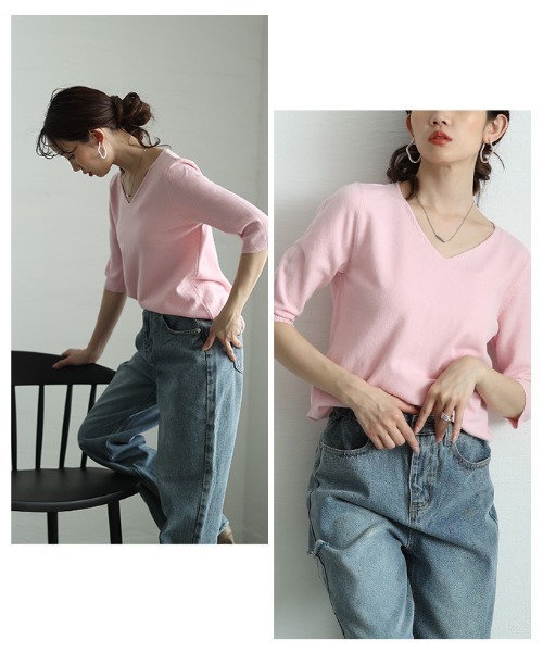 Sawa a la mode(サワアラモード)の「サマーニットトップス(ニット/セーター・レディース・ミント/ブラック/ホワイト/ブルー/ピンク/イエロー/オレンジ/グレー・FREE)」の13枚目の写真