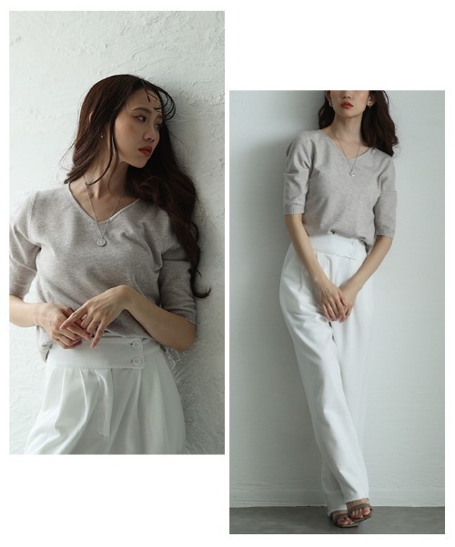 Sawa a la mode(サワアラモード)の「サマーニットトップス(ニット/セーター・レディース・ミント/ブラック/ホワイト/ブルー/ピンク/イエロー/オレンジ/グレー・FREE)」の15枚目の写真