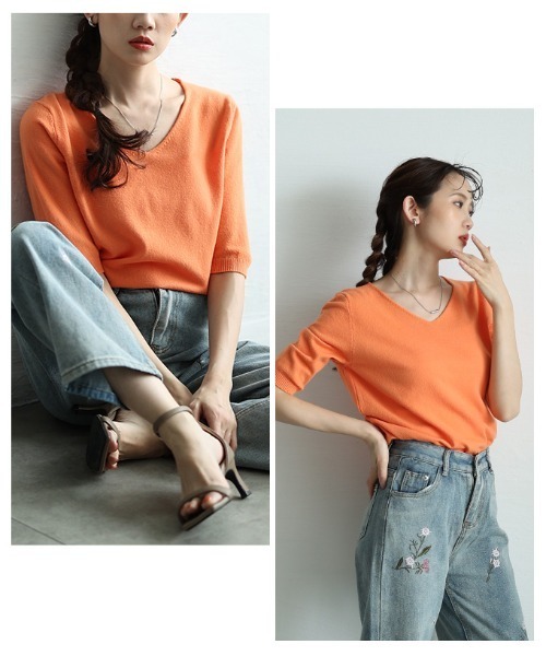 Sawa a la mode(サワアラモード)の「サマーニットトップス(ニット/セーター・レディース・ミント/ブラック/ホワイト/ブルー/ピンク/イエロー/オレンジ/グレー・FREE)」の17枚目の写真