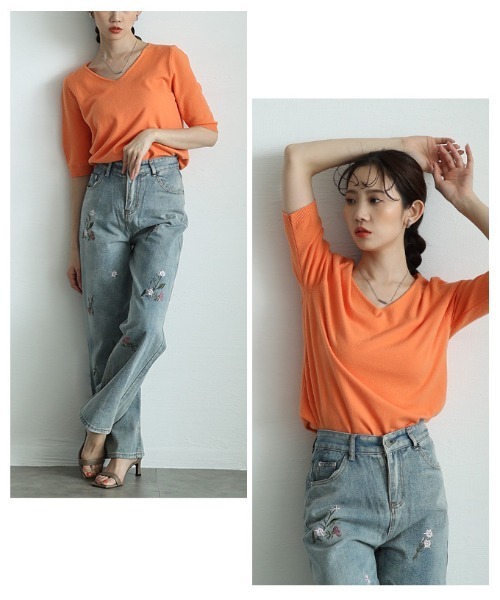 Sawa a la mode(サワアラモード)の「サマーニットトップス(ニット/セーター・レディース・ミント/ブラック/ホワイト/ブルー/ピンク/イエロー/オレンジ/グレー・FREE)」の18枚目の写真