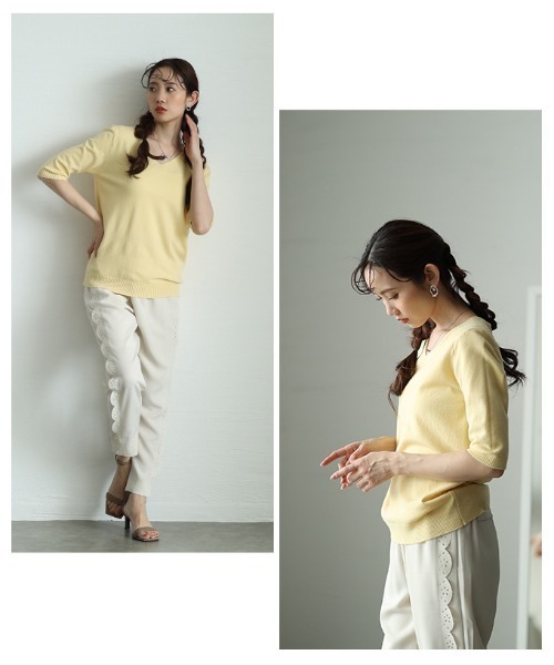 Sawa a la mode(サワアラモード)の「サマーニットトップス(ニット/セーター・レディース・ミント/ブラック/ホワイト/ブルー/ピンク/イエロー/オレンジ/グレー・FREE)」の21枚目の写真