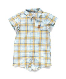 BRANSHES | 【おそろい】ぽこぽこ／サッカーチェック柄半袖カバーオール(ロンパース)