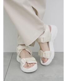 Samansa Mos2 blue（サマンサモスモスブルー）の「ベルクロスポーツサンダル（ドレスシューズ）」