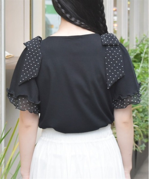 axes femme(アクシーズファム)の「ビッグリボンプルオーバー(Tシャツ/カットソー・レディース・ブラック/ミント/ラベンダー・FREE)」の6枚目の写真