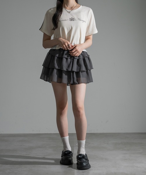 apres jour mignon(アプレジュールミニョン)の「サイドレースクロップドTシャツ【ZOZOTOWN限定アイテム】(Tシャツ/カットソー・レディース・ネイビー/オフホワイト/ピンク・X-LARGE/フリー)」の10枚目の写真