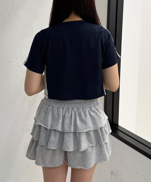 apres jour mignon(アプレジュールミニョン)の「サイドレースクロップドTシャツ【ZOZOTOWN限定アイテム】(Tシャツ/カットソー・レディース・ネイビー/オフホワイト/ピンク・X-LARGE/フリー)」の18枚目の写真