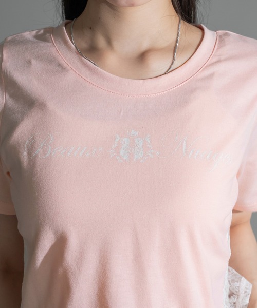 apres jour mignon(アプレジュールミニョン)の「サイドレースクロップドTシャツ【ZOZOTOWN限定アイテム】(Tシャツ/カットソー・レディース・ネイビー/オフホワイト/ピンク・X-LARGE/フリー)」の12枚目の写真