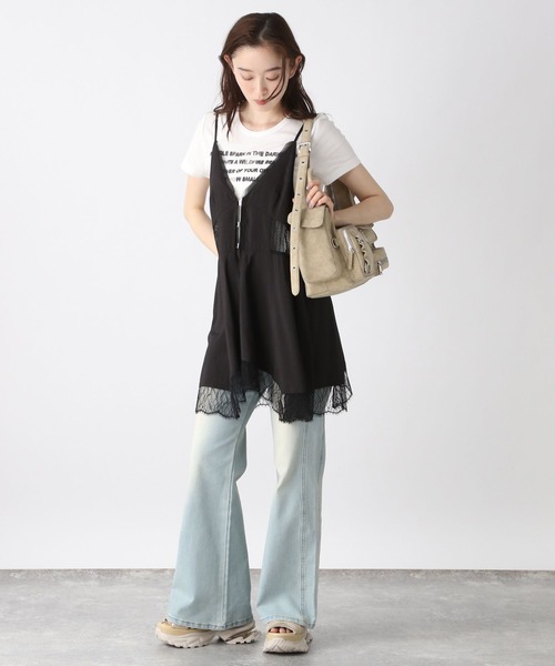 JEANASIS(ジーナシス)の「レースドッキングキャミチュニック/496460(キャミソール・レディース・ブラック/グレー系その他/オフホワイト・FREE)」の13枚目の写真