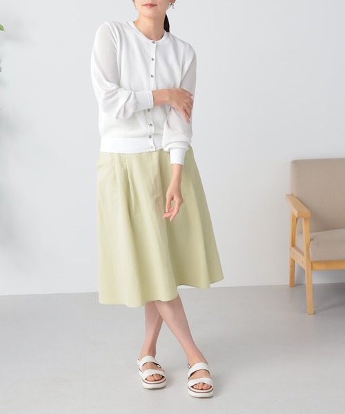 GALLORIA(ギャローリア)の「洗える メッシュクルーカーディガン(カーディガン/ボレロ・レディース・ネイビー/ホワイト・M/L/LL/S)」の6枚目の写真