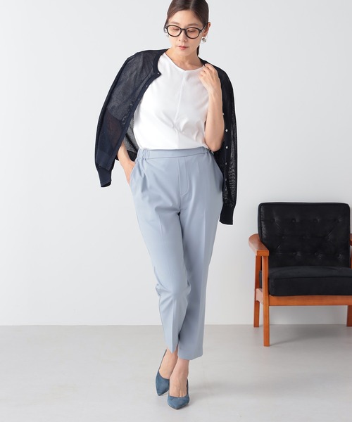 GALLORIA(ギャローリア)の「洗える メッシュクルーカーディガン(カーディガン/ボレロ・レディース・ネイビー/ホワイト・M/L/LL/S)」の7枚目の写真