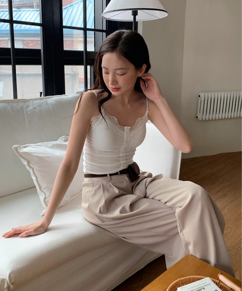 レースボタンカップ付きタンクトップ/2025 SS COLLECTION
