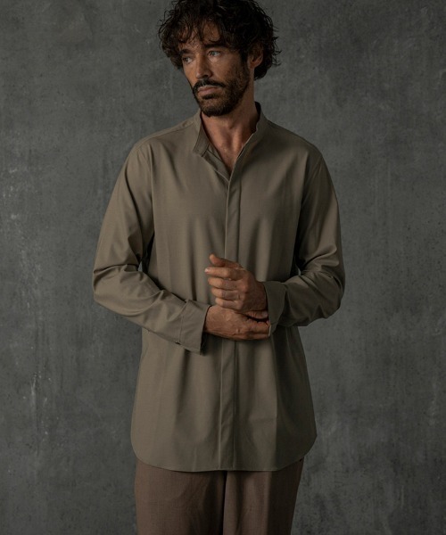 C DIEM(カルペディエム)の「ms6133-Shirts シャツ(シャツ/ブラウス・メンズ・ブラック/グレー/カーキ系・M/L/XL)」の3枚目の写真