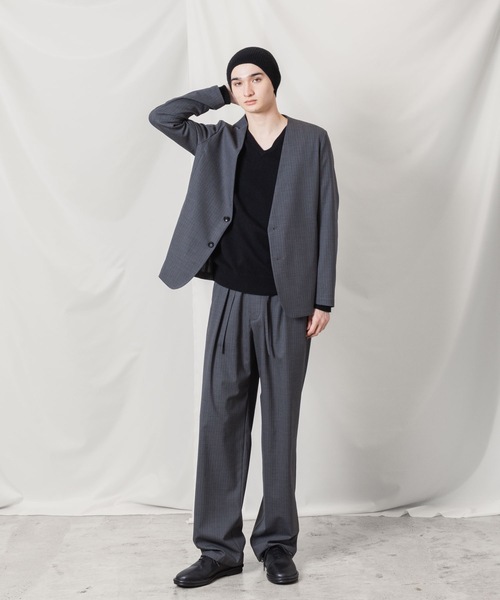 ATTACHMENT(アタッチメント)の「T/W/SI ストレッチギャバジン 1タック イージートラウザーズ / T/W/SI STRETCH GABARDINE 1TUCK EASY TROUSERS(スラックス・メンズ・グレー系/ブラック系/ブラック/ダークネイビー・3/2/1)」の7枚目の写真