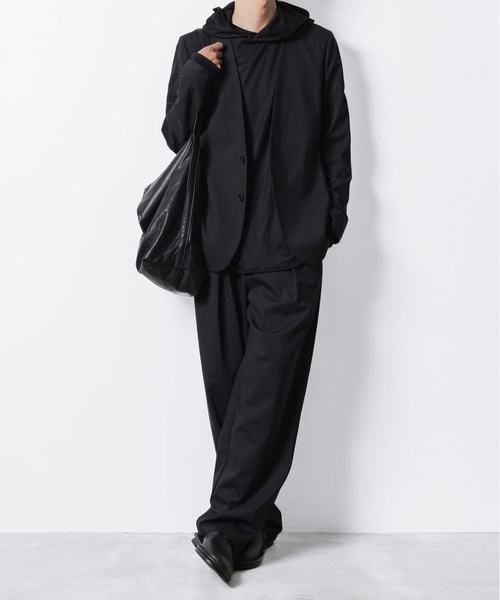 ATTACHMENT(アタッチメント)の「T/W/SI ストレッチギャバジン 1タック イージートラウザーズ / T/W/SI STRETCH GABARDINE 1TUCK EASY TROUSERS(スラックス・メンズ・グレー系/ブラック系/ブラック/ダークネイビー・3/2/1)」の6枚目の写真