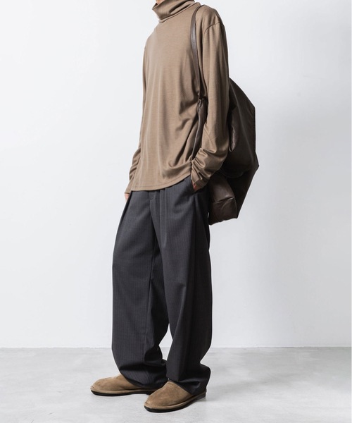 ATTACHMENT(アタッチメント)の「T/W/SI ストレッチギャバジン 1タック イージートラウザーズ / T/W/SI STRETCH GABARDINE 1TUCK EASY TROUSERS(スラックス・メンズ・グレー系/ブラック系/ブラック/ダークネイビー・3/2/1)」の17枚目の写真