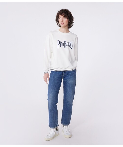 PETIT BATEAU(プチバトー)の「スウェットプルオーバー(スウェット・レディース・オフホワイト・XX-SMALL/X-SMALL/SMALL/MEDIUM/LARGE)」の2枚目の写真