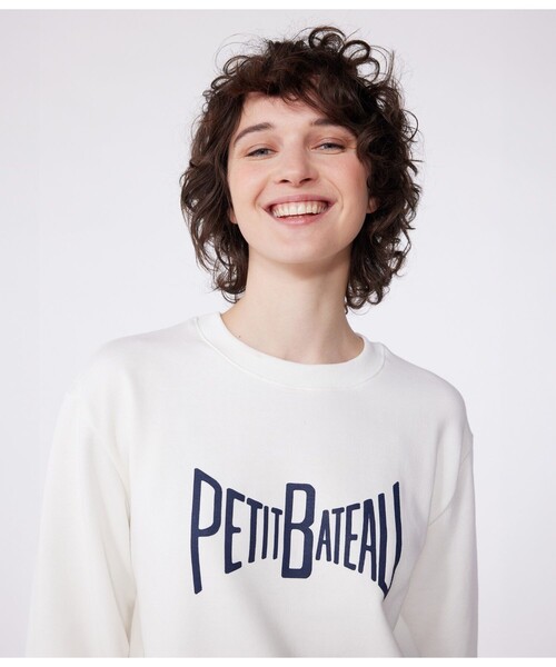 PETIT BATEAU(プチバトー)の「スウェットプルオーバー(スウェット・レディース・オフホワイト・XX-SMALL/X-SMALL/SMALL/MEDIUM/LARGE)」の3枚目の写真