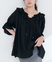 natural couture | フリルスモックキャンディスリーブブラウス(シャツ/ブラウス)