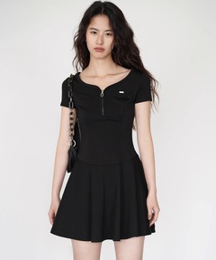 SunsetPark フリル ワンピース S セーラーカラー フリルワンピース SP25s083【SunsetPark】（ワンピース