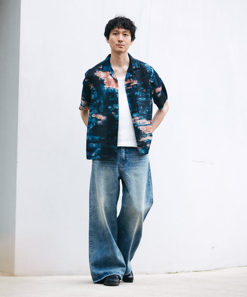 JOURNAL STANDARD(ジャーナルスタンダード)の「ライト ウィロー モダニズム 半袖 シャツ(シャツ/ブラウス・メンズ・ネイビー/ブラウン/ホワイト×ホワイト/その他/ブラック系その他・MEDIUM/LARGE)」の10枚目の写真
