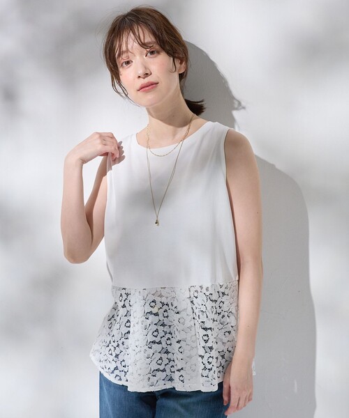 ANY(エニィ)の「タックヘムコンビインナー(Tシャツ/カットソー・レディース・ホワイト系2/ホワイト系3・2/3)」の22枚目の写真