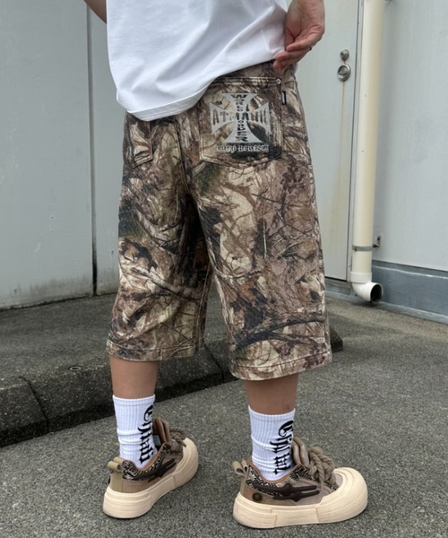 2サイズ展開 / UNISEX 》ダブルニー クロスショーツ ハーフパンツ