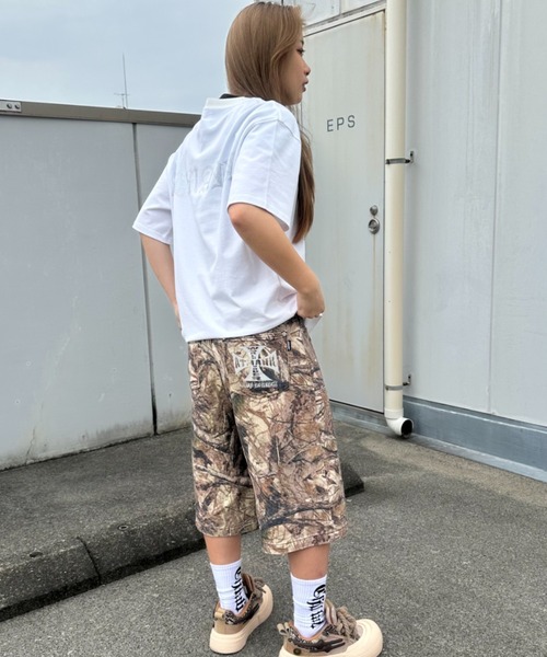 ATMARK（アットマーク）の「《2サイズ展開　/　UNISEX　》ダブルニー　クロスショーツ　ハーフパンツ（デニムパンツ・メンズ・ブラック/カーキ/サックスブルー/インディゴブルー・MEDIUM/LARGE）」の8枚目の写真