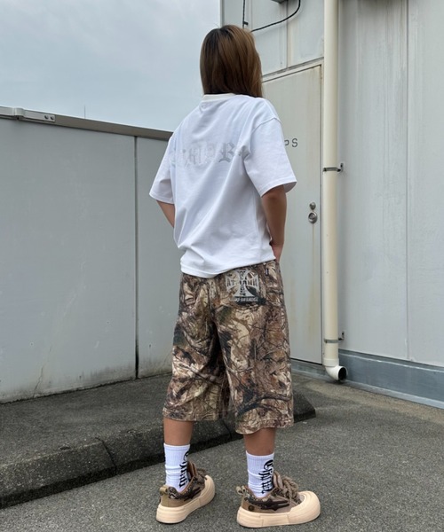ATMARK（アットマーク）の「《2サイズ展開　/　UNISEX　》ダブルニー　クロスショーツ　ハーフパンツ（デニムパンツ・メンズ・ブラック/カーキ/サックスブルー/インディゴブルー・MEDIUM/LARGE）」の7枚目の写真