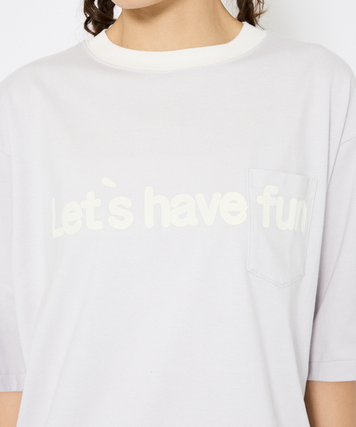 AMERICANA(アメリカーナ)の「【Charcoal(チャコール)× Americana(アメリカーナ)】ポケット付きトリムTシャツ/ユニセックス(Tシャツ/カットソー・メンズ・ベージュ/ライトグレー・L/M)」の11枚目の写真