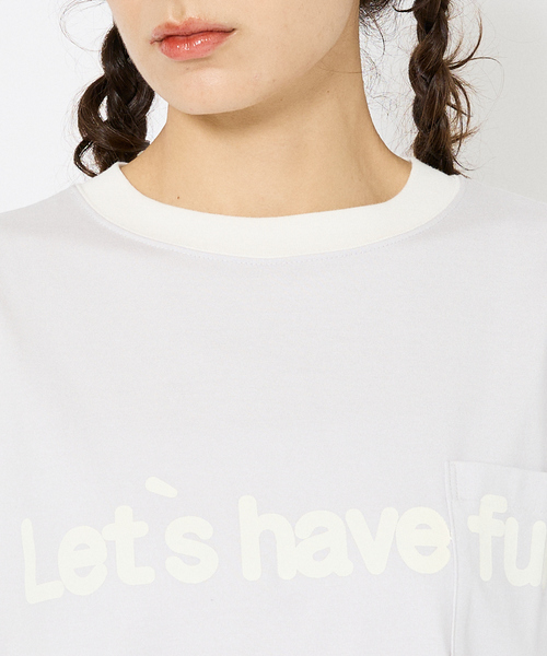 AMERICANA(アメリカーナ)の「【Charcoal(チャコール)× Americana(アメリカーナ)】ポケット付きトリムTシャツ/ユニセックス(Tシャツ/カットソー・メンズ・ベージュ/ライトグレー・L/M)」の13枚目の写真