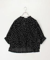 fredy couleur | 楊柳ドット5分袖ブラウス(シャツ/ブラウス)
