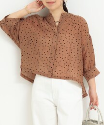 fredy couleur | 楊柳ドット5分袖ブラウス(シャツ/ブラウス)