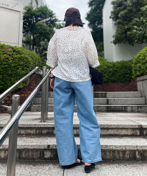 fredy couleur(フレディクルール)の「楊柳ドット5分袖ブラウス(シャツ/ブラウス・レディース・ホワイト系その他/ブラウン系その他/ブラック系その他・38)」の6枚目の写真