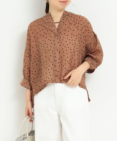 fredy couleur(フレディクルール)の「楊柳ドット5分袖ブラウス(シャツ/ブラウス・レディース・ホワイト系その他/ブラウン系その他/ブラック系その他・38)」の10枚目の写真