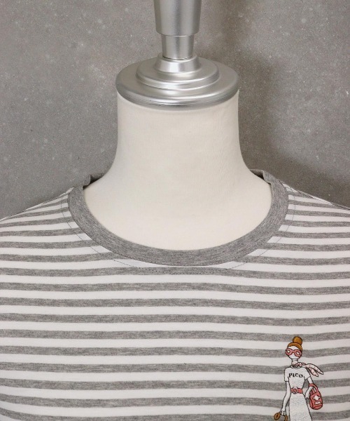 【オンラインストア・店舗限定商品】冷感ボーダー七分袖Tシャツ 売れ筋商品|||スタジオピッコーネ レディース 接触冷感 STUDIO PICONE｜【オンラインストア・店舗限定商品】冷感