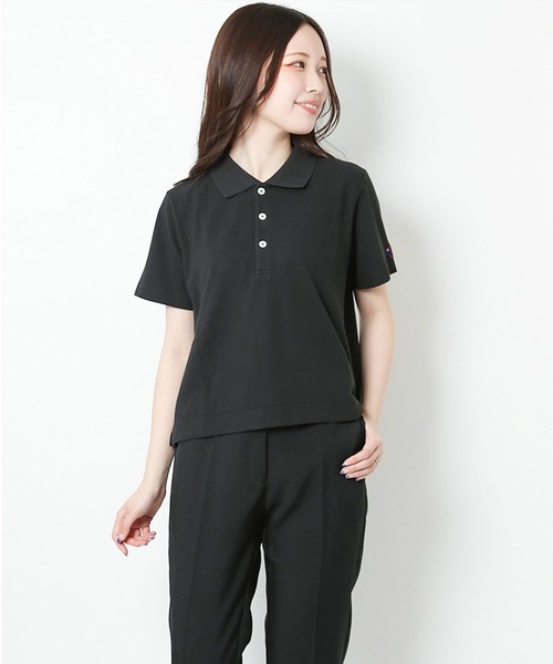 JEMORGAN(ジェーイーモーガン)の「JEMORGAN T/Cカノコ ミニポロシャツ(ポロシャツ・レディース・ブラック/ホワイト/チャコール・FREE)」の4枚目の写真